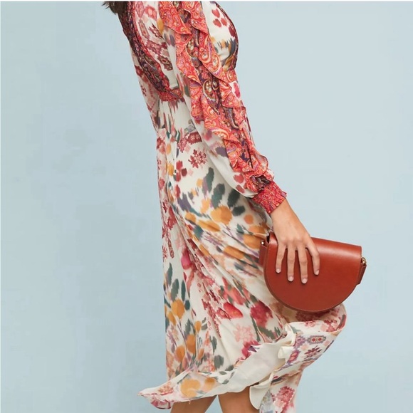 Anthropologie Akemi + Kin Alarie Ruffle Boho Dress, Size 2 in EUC - Picture 14 of 14